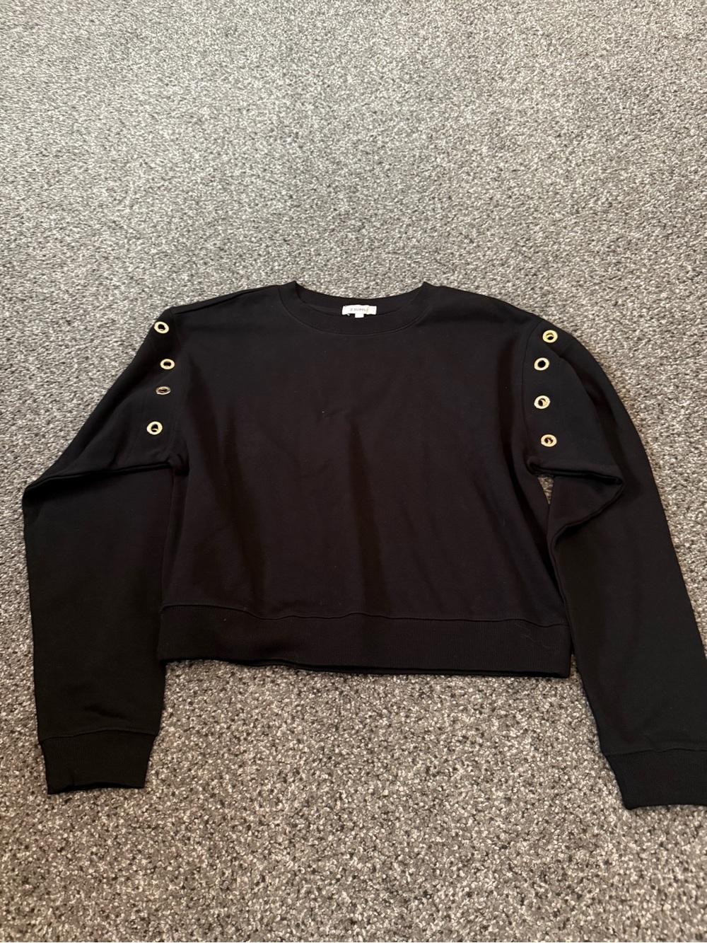 Z Supply Black Sweatshirt with Gold Grommet Details